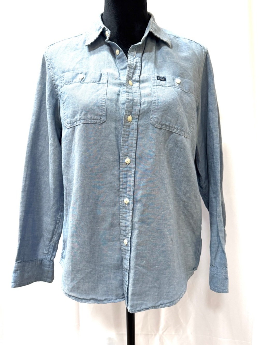 Polo by Ralph Lauren Light Blue Button-Up Shirt, Youth L, Women’s M-L